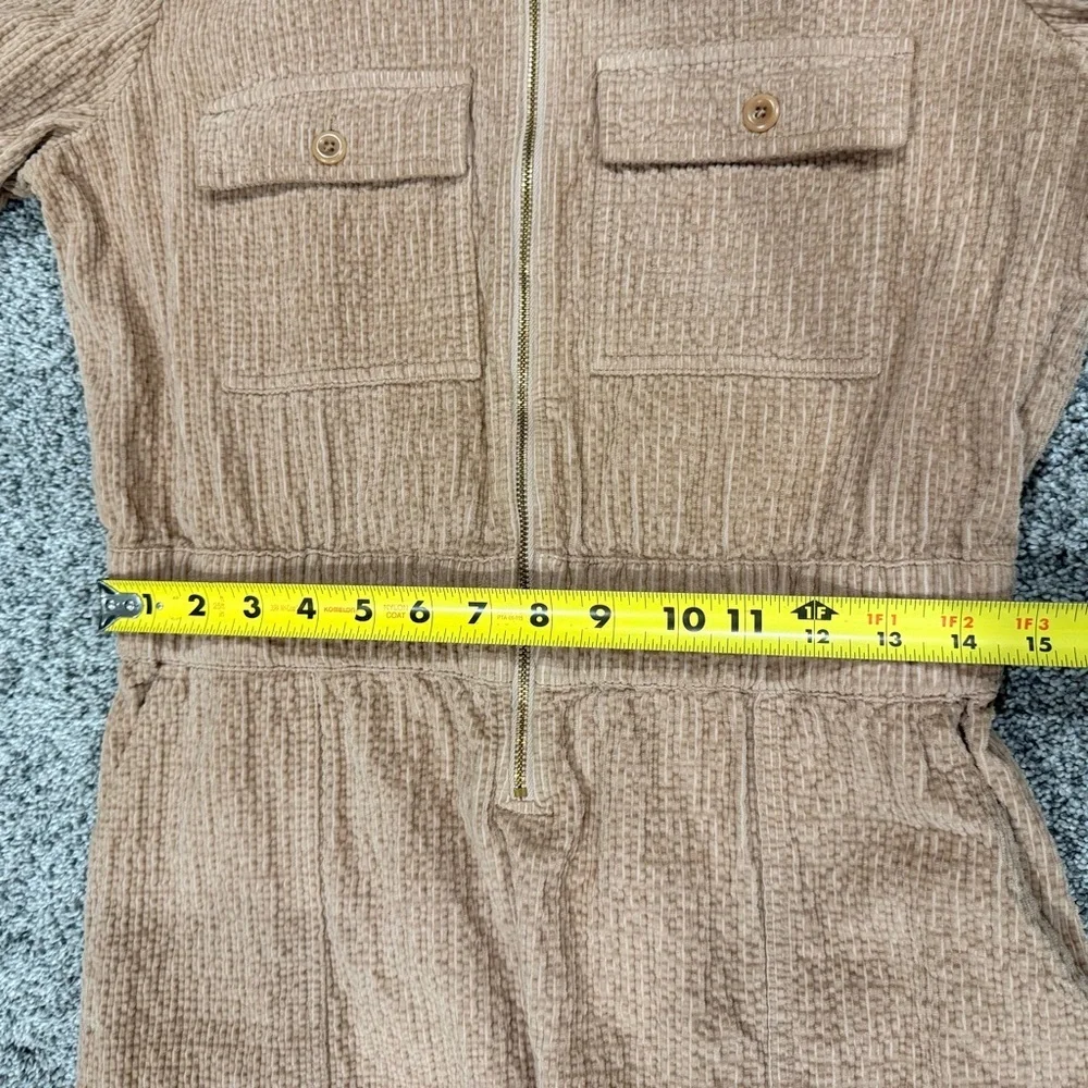 J.Crew Zip-front Cinched Waist Corduroy Mini Dress Pale Mocha Preppy Women US 6